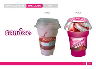 IDENTIDADE VISUAL   EMBALAGENS      PDV


                                 ANTES    DEPOIS




                                                   25   36
 