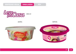 IDENTIDADE VISUAL      EMBALAGENS   PDV




                          340 ml




               ANTES                      DEPOIS




                                                   27   36
 
