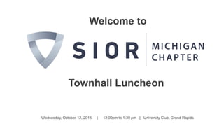 plantemoran.com
Welcome to
Townhall Luncheon
Wednesday, October 12, 2016 | 12:00pm to 1:30 pm | University Club, Grand Rapids
 
