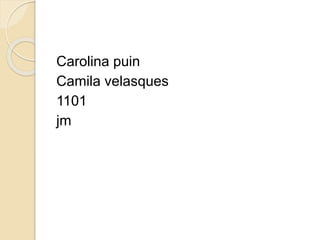 Carolina puin
Camila velasques
1101
jm
 