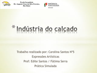 Trabalho realizado por: Carolina Santos Nº5
Expressões Artísticas
Prof: Edite Santos / Fátima Serra
Prática Simulada
*
 