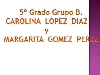 5º Grado Grupo B. CAROLINA  LOPEZ  DIAZ      y     MARGARITA  GOMEZ  PEREZ 