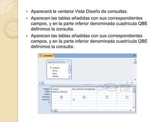 Podemos utilizar el Asistente para consultas.Si haces clic en el botón Asistente para consultas aparecerá el siguiente cuadro de diálogo:El Asistente para consultas sencillas crea una consulta de selección sencilla.