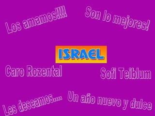 Los amamos!!!! Son lo mejores! Les deseamos.... Un año nuevo y dulce Caro Rozental Sofi Teiblum 