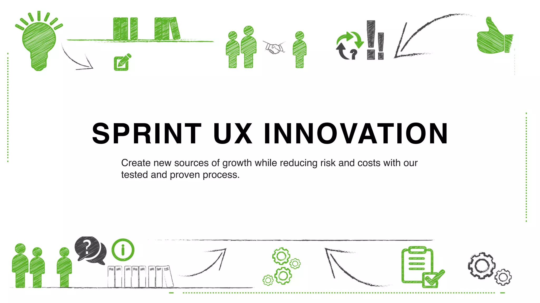 SPRINT UX INNOVATION
Create new sources of growth while reducing risk and costs with our
tested and proven process.
 