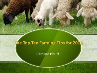 The Top Ten Farming Tips for 2016
Caroline Plouff
 