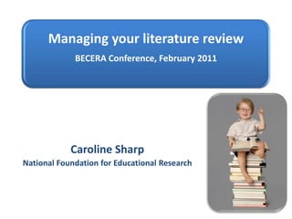 Caroline Sharp National Foundation for Educational Research 