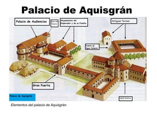 Palacio de Aquisgrán
Elementos del palacio de Aquisgrán.
 