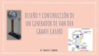 DISEÑO Y CONSTRUCCIÓN DE
UN GENERADOR DE VAN DER
GRAAFF CASERO
By. Carolyn V. Camacho
 