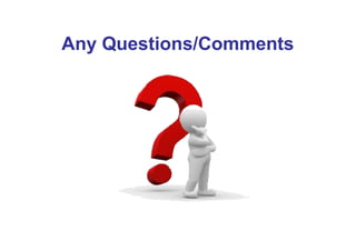 Any Questions/Comments
 