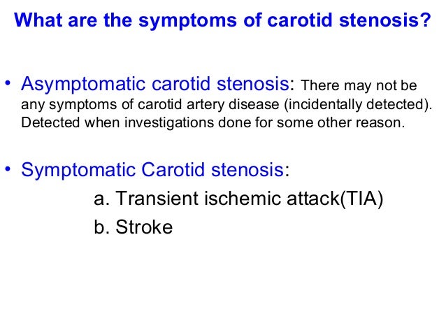 What are some symptoms of carotid artery disease?