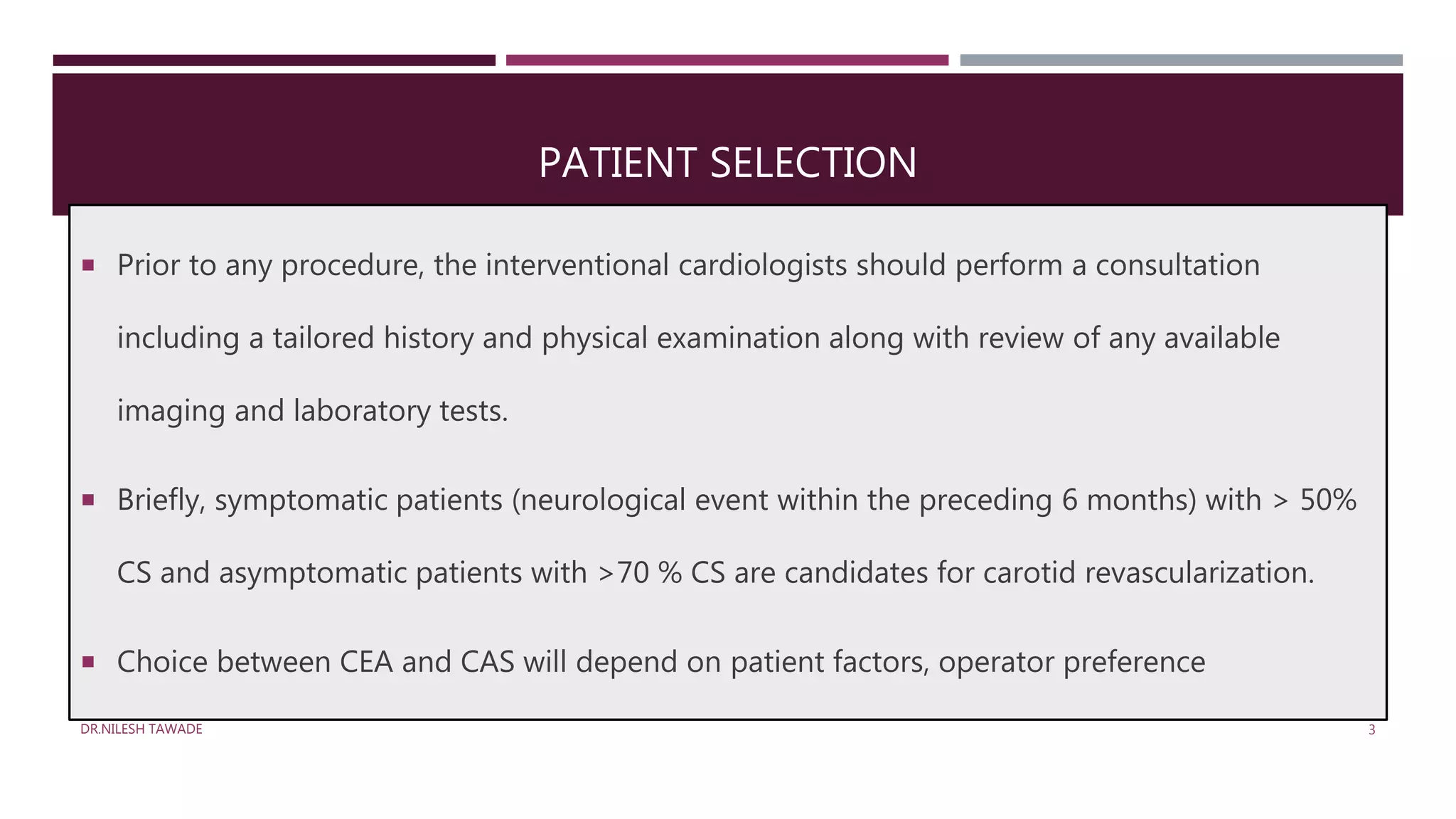 Carotid artery stenting basics | PPTX