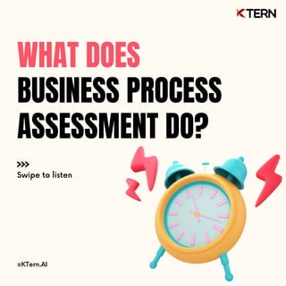 BUSINESS PROCESS
ASSESSMENT DO?
@KTern.AI
WHAT DOES
Swipe to listen
 