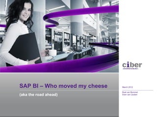 SAP BI – Who moved my cheese   March 2012

                               Roel van Bommel
(aka the road ahead)           Sven van Leuken
 