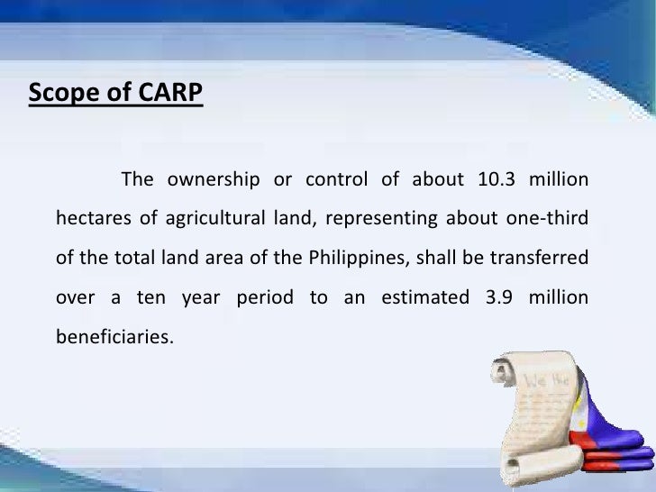 comprehensive agrarian reform program When the original carp program that was passed under president corazon aquino was in danger of unraveling, the peasant movement came together and pushed the comprehensive agrarian reform program extension with reforms, or carper, through congress in 2009. comprehensive agrarian reform program When the original carp program that was passed under president corazon aquino was in danger of unraveling, the peasant movement came together and pushed the comprehensive agrarian reform program extension with reforms, or carper, through congress in 2009.