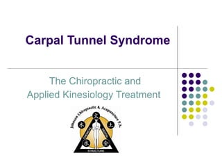 Carpal Tunnel Syndrome The Chiropractic and  Applied Kinesiology Treatment  