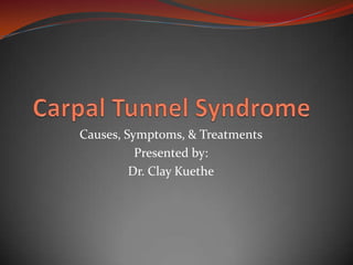 Causes, Symptoms, & Treatments
Presented by:
Dr. Clay Kuethe
 