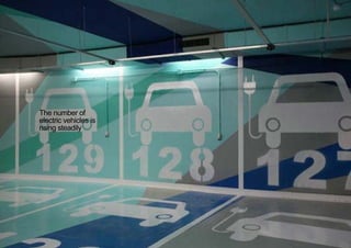 The number of
electric vehicles is
rising steadily
< <
 