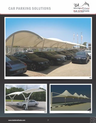 Bottom Support Car Parking Shade in UAE, car parking 