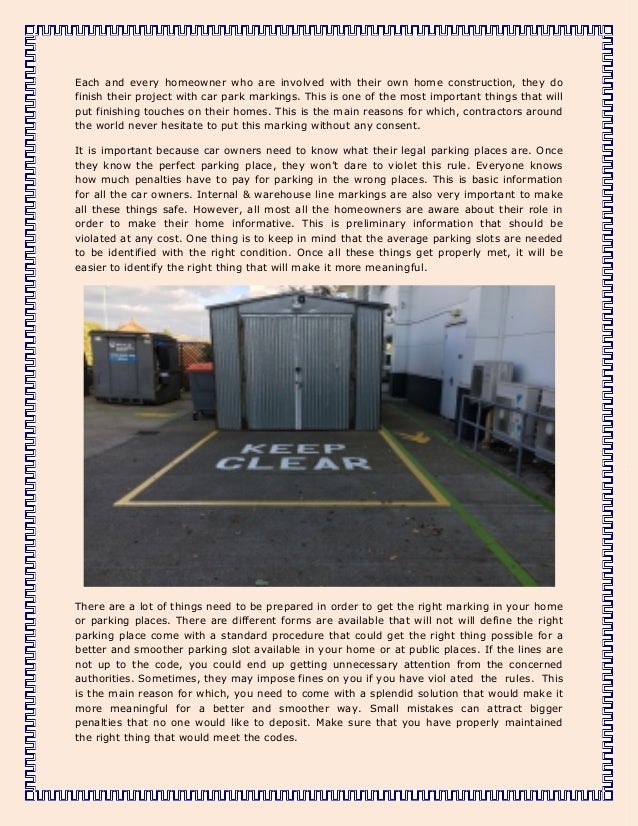 Car Parking Markings to EndUp Construction