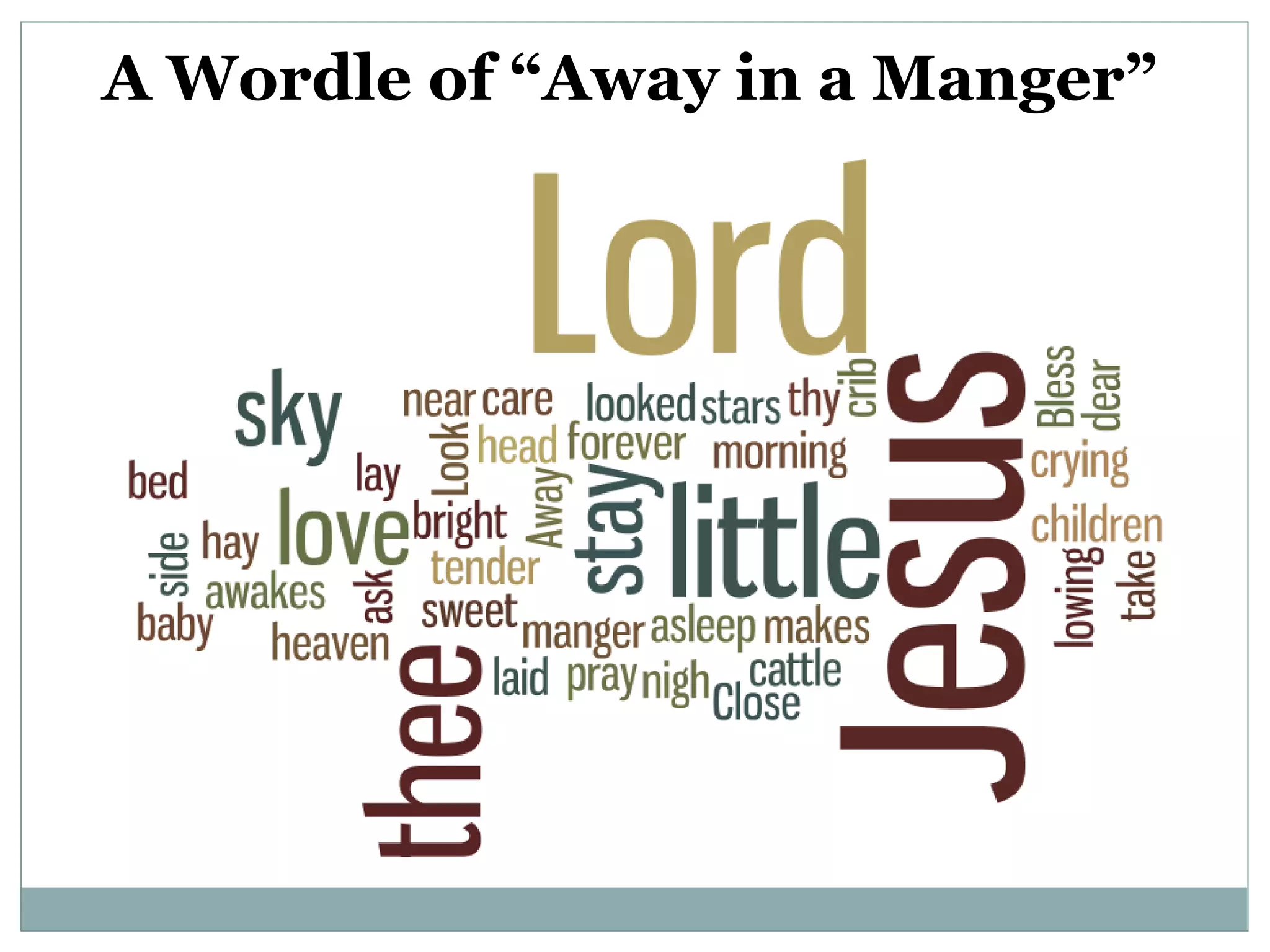 A Wordle of “Away in a Manger”

 