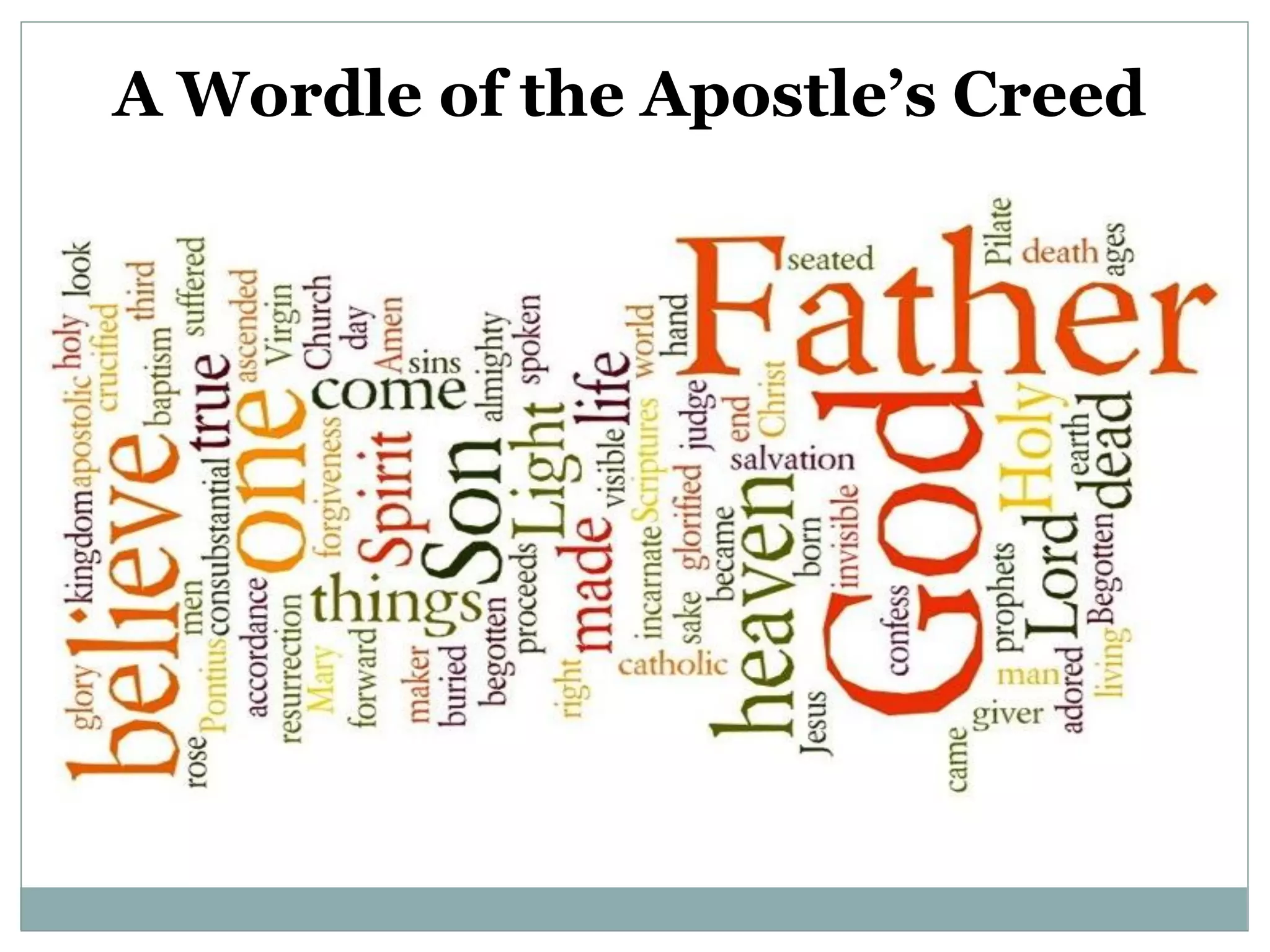 A Wordle of the Apostle’s Creed

 