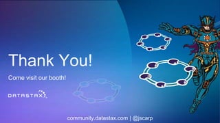 Thank You!
Come visit our booth!
community.datastax.com | @jscarp
 