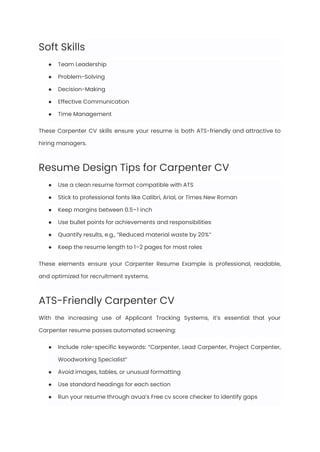 Carpenter Resume Examples & Writing Guide for 2025 | PDF