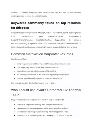 Carpenter Resume Examples & Writing Guide for 2025 | PDF