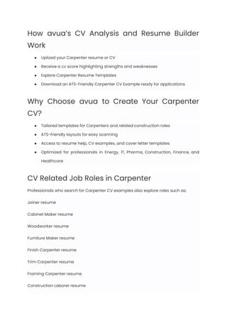 Carpenter Resume Examples & Writing Guide for 2025 | PDF