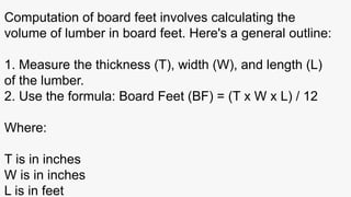 Lumber Formulas CARPENTRY-WPS Office.pptx for TLE major subject | PPTX