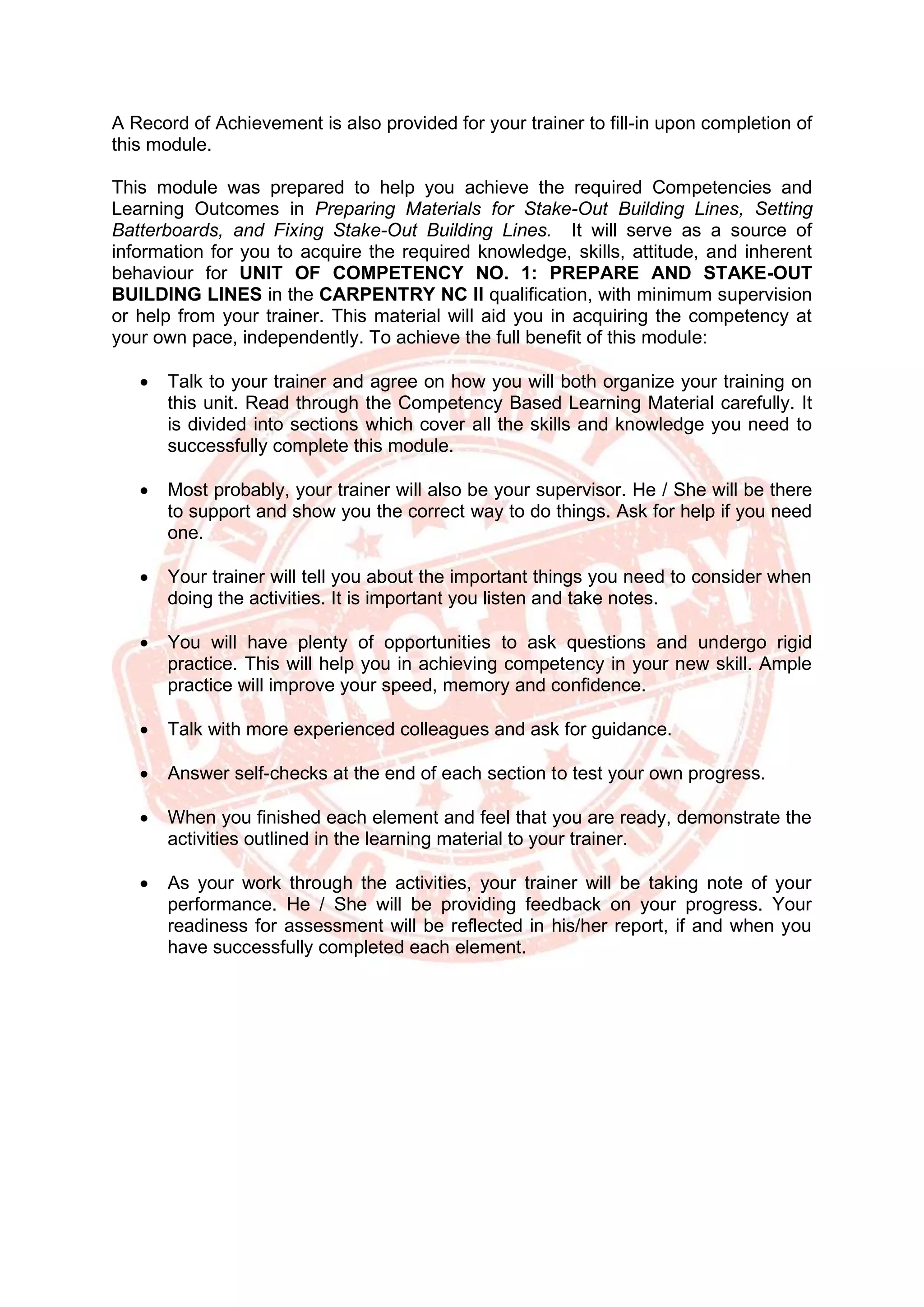 CARPENTRY NC II - CBLM | PDF