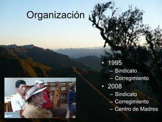 Organización 1995 Sindicato Corregimiento 2008 Sindicato Corregimiento Centro de Madres