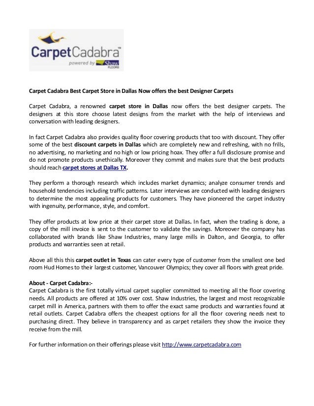 Carpet Cadabra Best Carpet Store in Dallas Now offers the best Designer