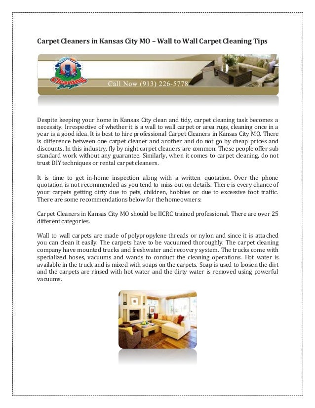 Carpet Cleaners in Kansas City MO Wall to Wall Carpet Cleaning Tips