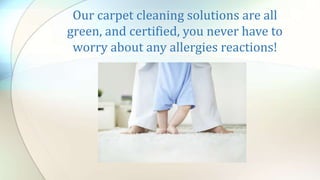 Our carpet cleaning solutions are all
green, and certified, you never have to
worry about any allergies reactions!
 