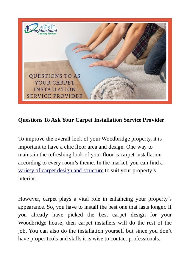 Questions To Ask Your Carpet Installation Service Provider