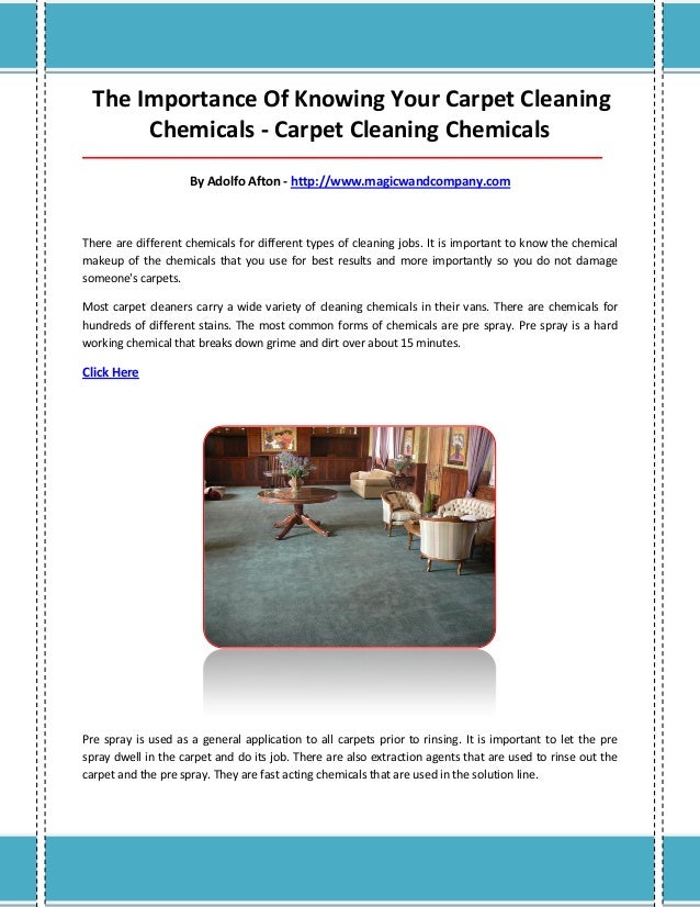Carpet cleaning chemicals