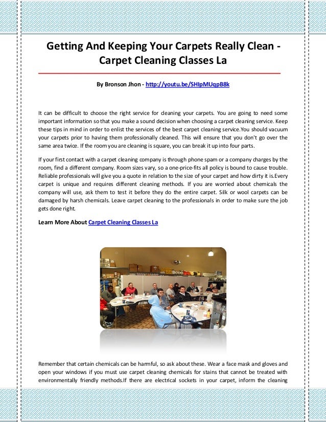Carpet cleaning classes la