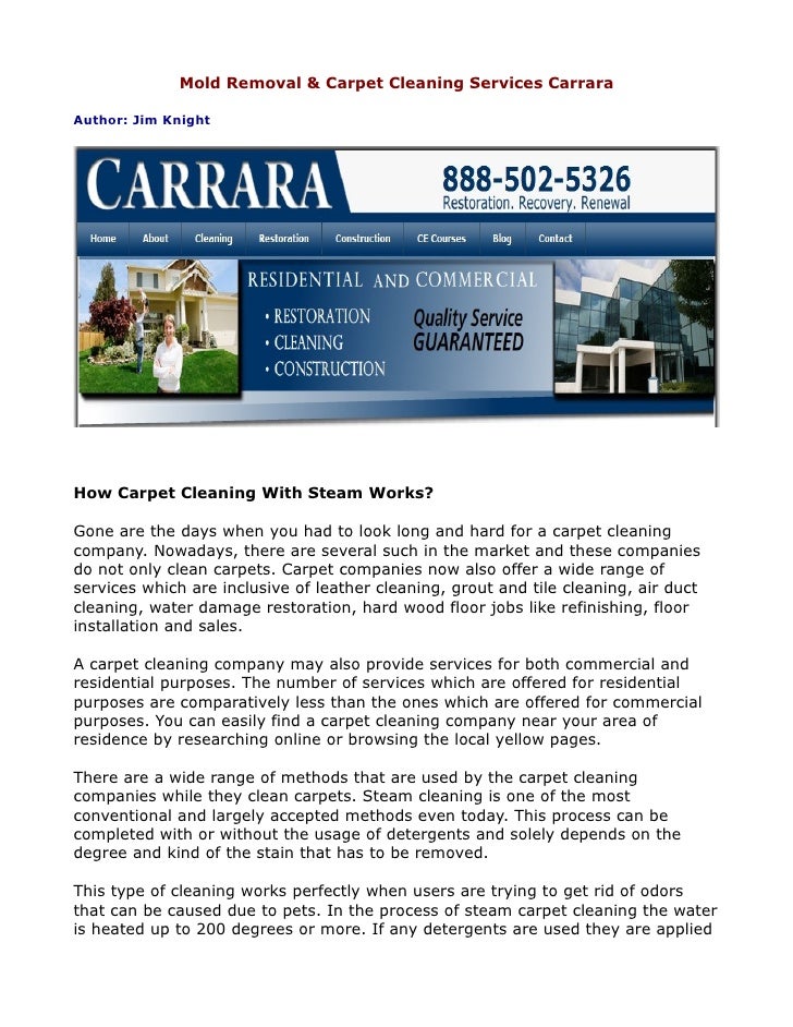 Mold Removal & Carpet Cleaning Services Carrara
