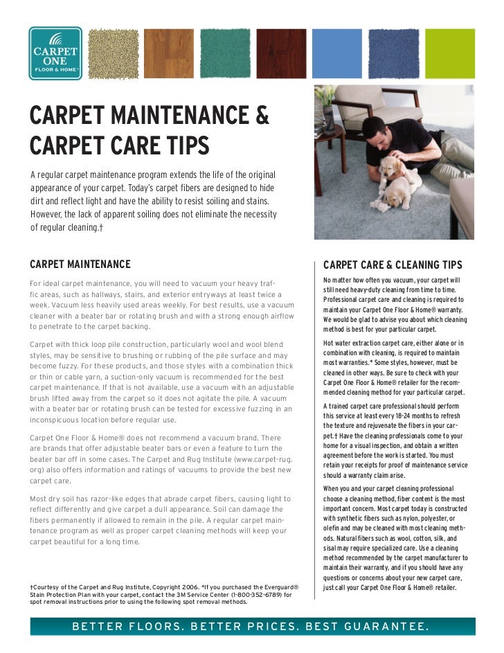 Carpet Maintenance And Care Tips From One Floor Home