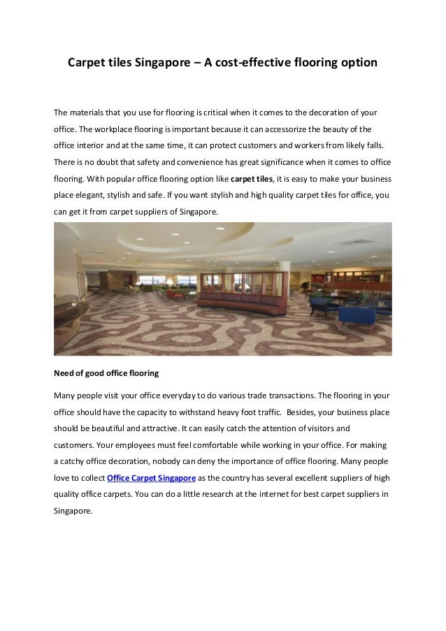 Carpet tiles Singapore A costeffective flooring option