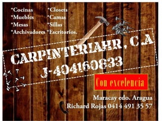 Publicidad Carpinteria HR, c.a 2