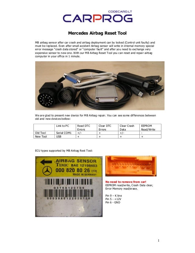 Airbag Crash Data Reset Tool Car Prog Airbag Crash Data Reset Tool Car Prog