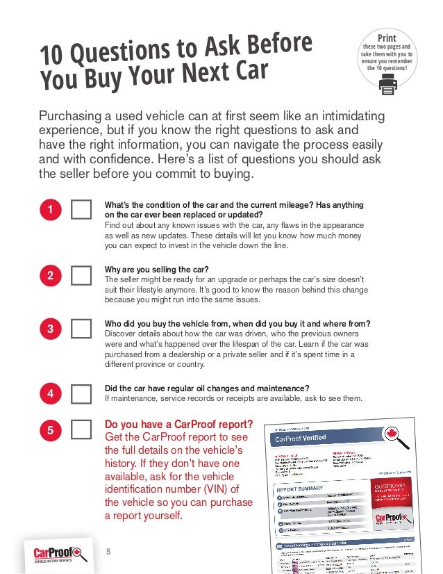 Questions To Ask When Buying A Car >> Carproof Used Car Buying Guide Questions To Ask When Buying A Car >> Carproof Used Car Buying Guide