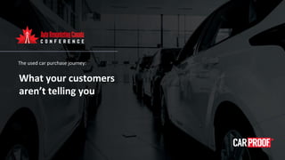 Sponsored by:
The used car purchase journey:
What your customers
aren’t telling you
 