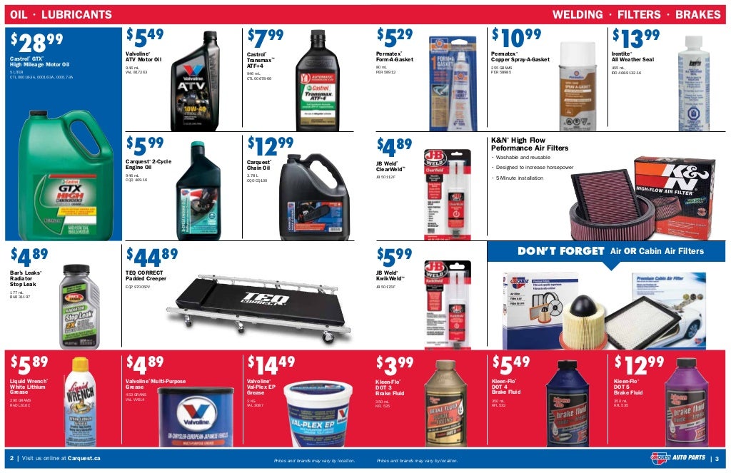 CarQuest Retail Flyer Canada From Feb 25 April 27, 2016.