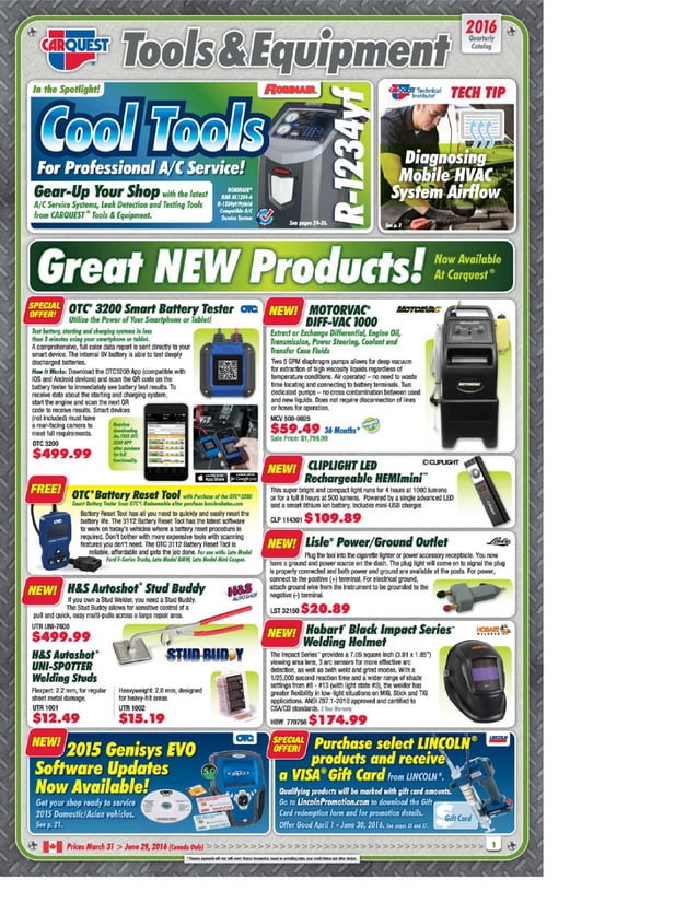 CarQuest Tools Flyer March 2016 PDF