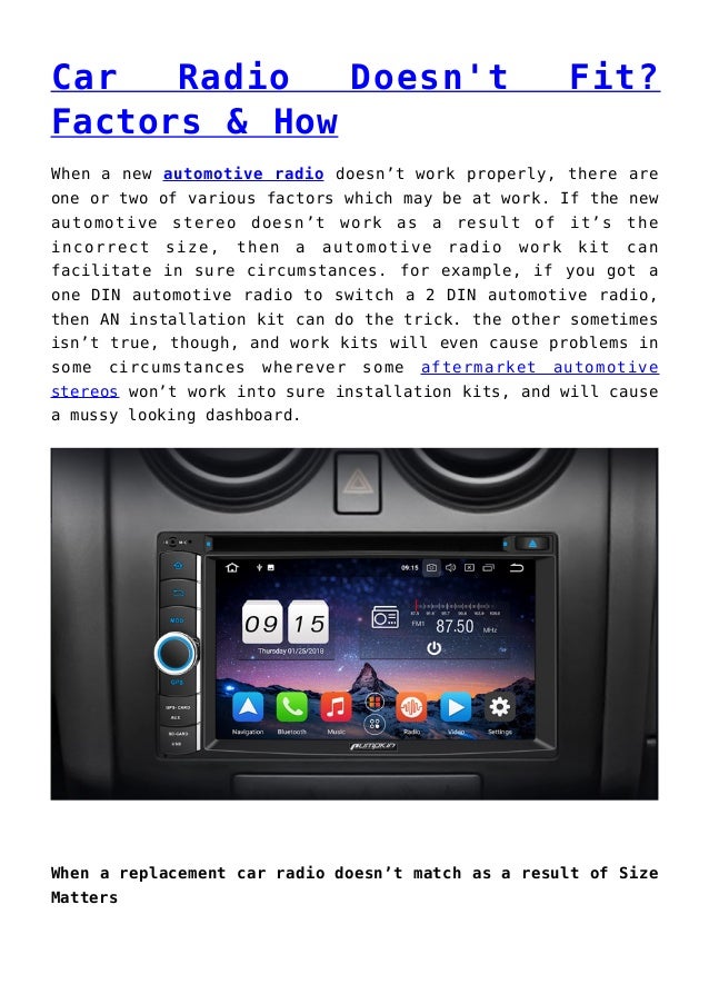 Car Radio Doesn’t Fit? Factors & How