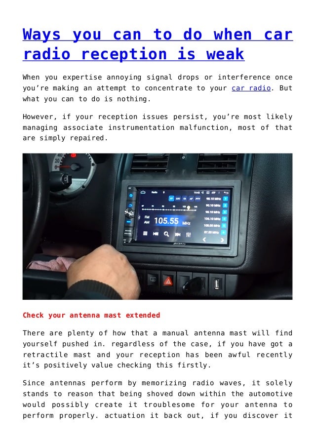 How To Make Radio Signal Better In Car Classic Car Walls